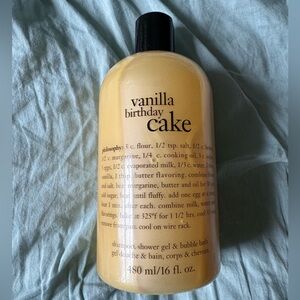 Philosophy vanilla birthday cake shampoo and shower gel and bubble bath, new!